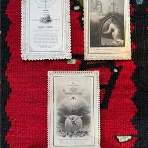 Three Vintage Holy Cards